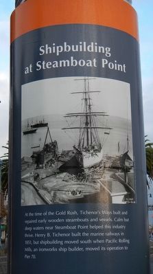 Shipbuilding at Steamboat Point Marker. Click for full size. Shipbuilding at Steamboat Point Marker image. Click for full size.