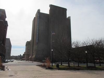 Marker & Buffalo City Court Building. Click for full size. Marker & Buffalo City Court Building image. Click for full size.