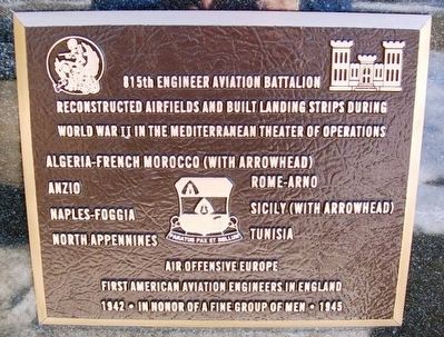 815th Engineer Aviation Battalion Marker image. Click for full size.