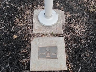 VFW plaque at base of flag pole image. Click for full size.