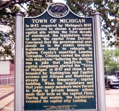 Town of Michigan Marker Side image. Click for full size.