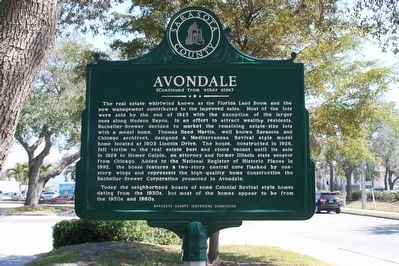 Avondale Marker Reverse image. Click for full size.