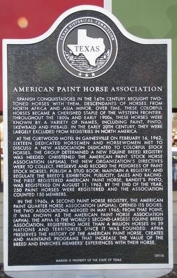 American Paint Horse Association Texas Historical Marker image. Click for full size.
