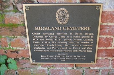 Highland Cemetery Marker image. Click for full size.