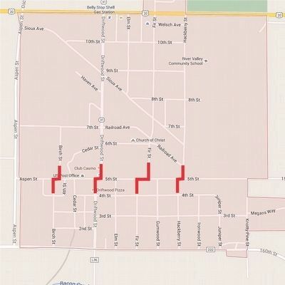 Correctionville Map Showing the 5th Street “Jogs” image. Click for full size.
