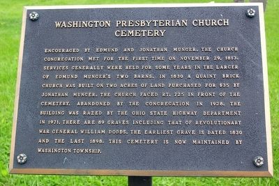 Washington Presbyterian Church Cemetery Marker image. Click for full size.