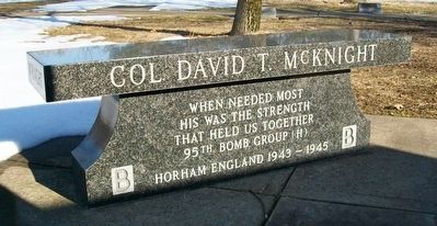 Col. David T. McKnight Memorial Bench. Click for full size. Col. David T. McKnight Memorial Bench image. Click for full size.