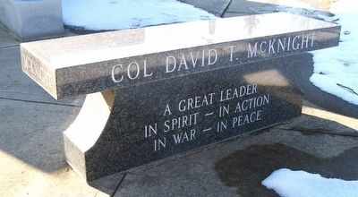 Col. David T. McKnight Memorial Bench. Click for full size. Col. David T. McKnight Memorial Bench image. Click for full size.