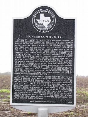 Munger Community Texas Historical Marker image. Click for full size.