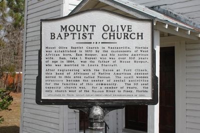 Mount Olive Baptist Church Marker Side 1 image. Click for full size.