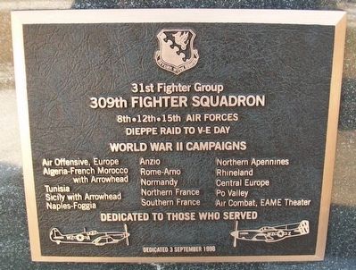 309th Fighter Squadron Marker image. Click for full size.