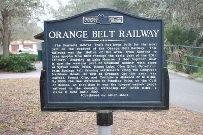 Orange Belt Railway Marker image. Click for full size.
