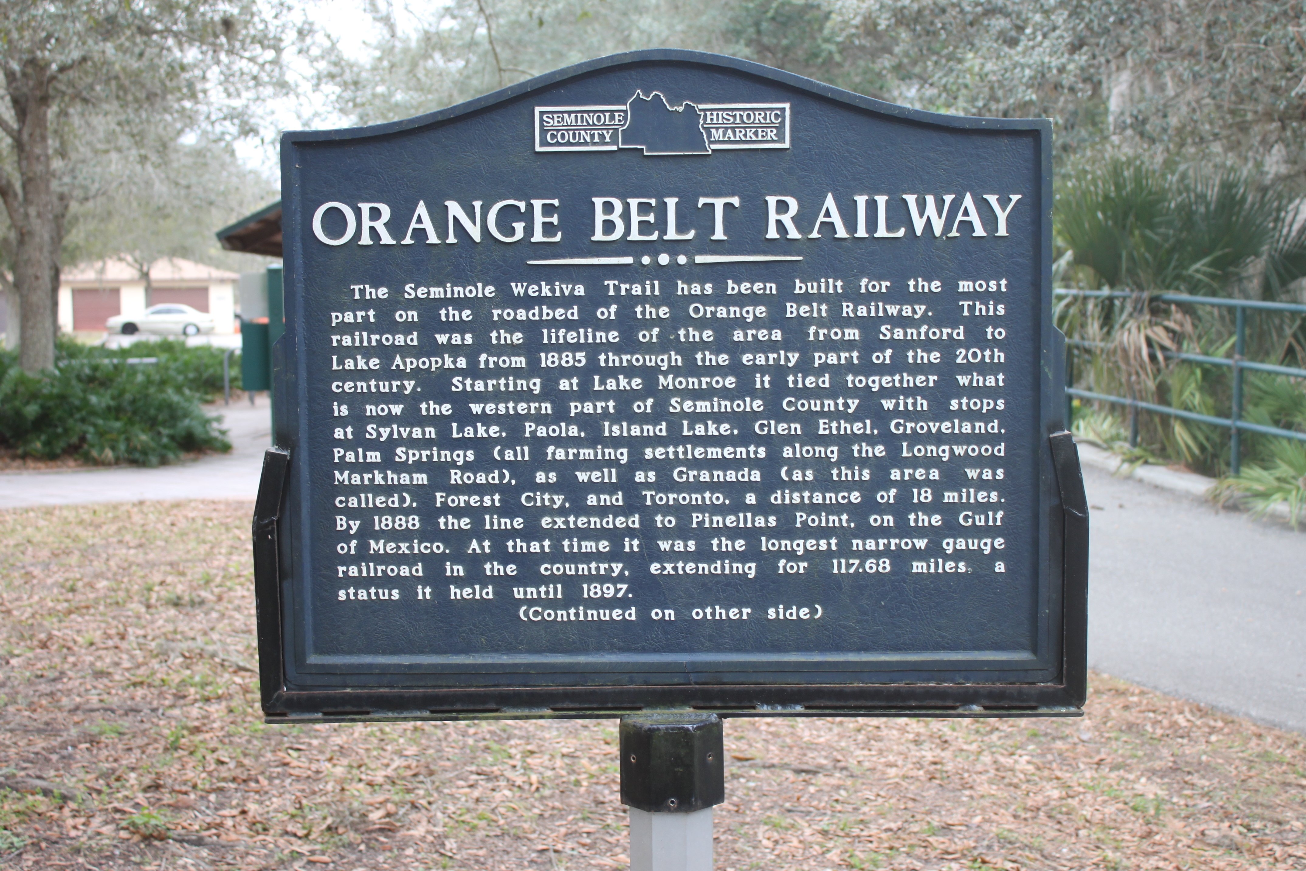 Orange Belt Railway Marker