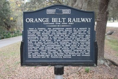 Orange Belt Railway Marker Reverse image. Click for full size.