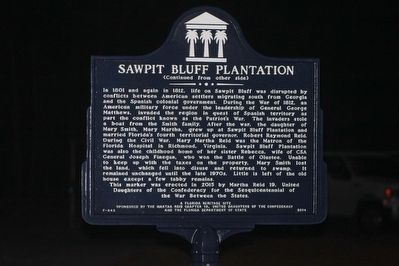 Sawpit Bluff Plantation Marker Side 2 image. Click for full size.