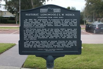 Historic Longwood/E.W. Henck Marker Side 2 image. Click for full size.