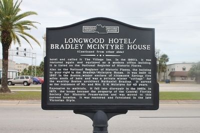 Longwood Hotel/Bradley McIntyre House Marker Side 2. Click for full size. Longwood Hotel/Bradley McIntyre House Marker Side 2 image. Click for full size.