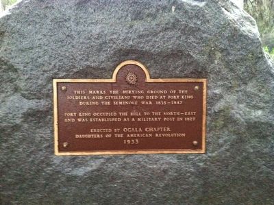 Fort King Burying Ground Marker. Click for full size. Fort King Burying Ground Marker image. Click for full size.