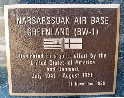 Narsarssuak Air Base Greenland (BW-1) Marker image. Click for full size.