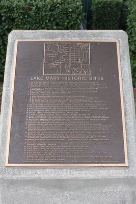 Lake Mary Historic Sites Marker. Click for full size. Lake Mary Historic Sites Marker image. Click for full size.