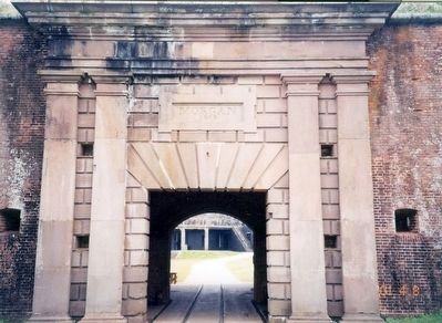 Fort Morgan-entrance arch image. Click for full size.