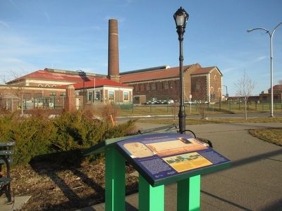 Marker & Buffalo City Water Pumping Station. Click for full size. Marker & Buffalo City Water Pumping Station image. Click for full size.