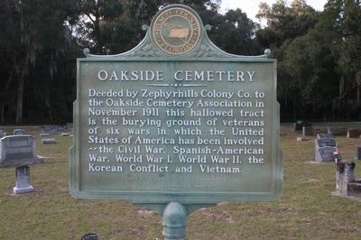 Oakside Cemetery Marker image. Click for full size.