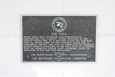 GAR Hall Marker. Click for full size. GAR Hall Marker image. Click for full size.