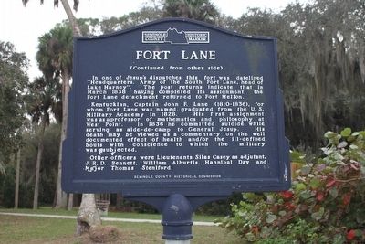 Fort Lane Marker reverse image. Click for full size.