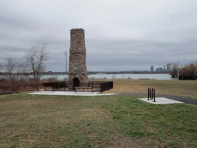 4th Location - Old Stone Chimney & Marker image. Click for full size.