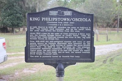 King Phillipstown/Osceola Marker Side 2 image. Click for full size.