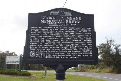 George C. Means Memorial Bridge Marker reverse image. Click for full size.