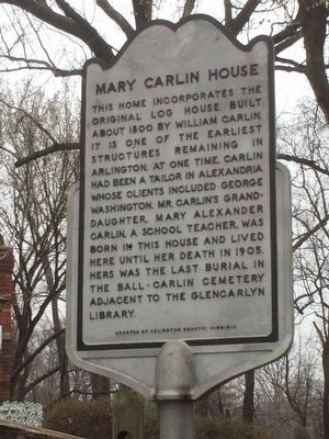 Mary Carlin House Marker image. Click for full size.