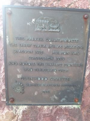 The Early Trails Across Mills Co. Marker. Click for full size. The Early Trails Across Mills Co. Marker image. Click for full size.