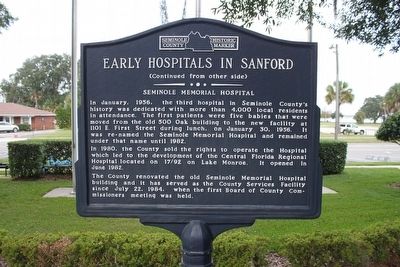 Early Hospitals in Sanford Marker-Side 2 image. Click for full size.