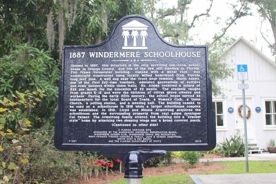 1887 Windermere Schoolhouse Marker image. Click for full size.