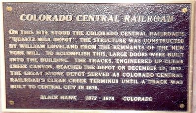 Colorado Central Railroad Marker image. Click for full size.