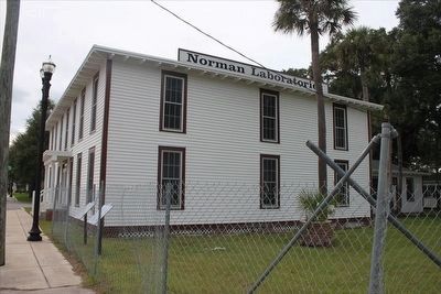 Norman Silent Film Studios Marker seen with studio building image. Click for full size.