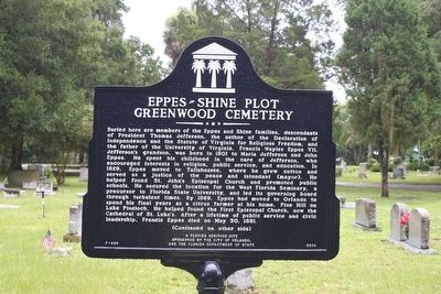Eppes-Shine Plot Greenwood Cemetery Marker-Side 1 image. Click for full size.