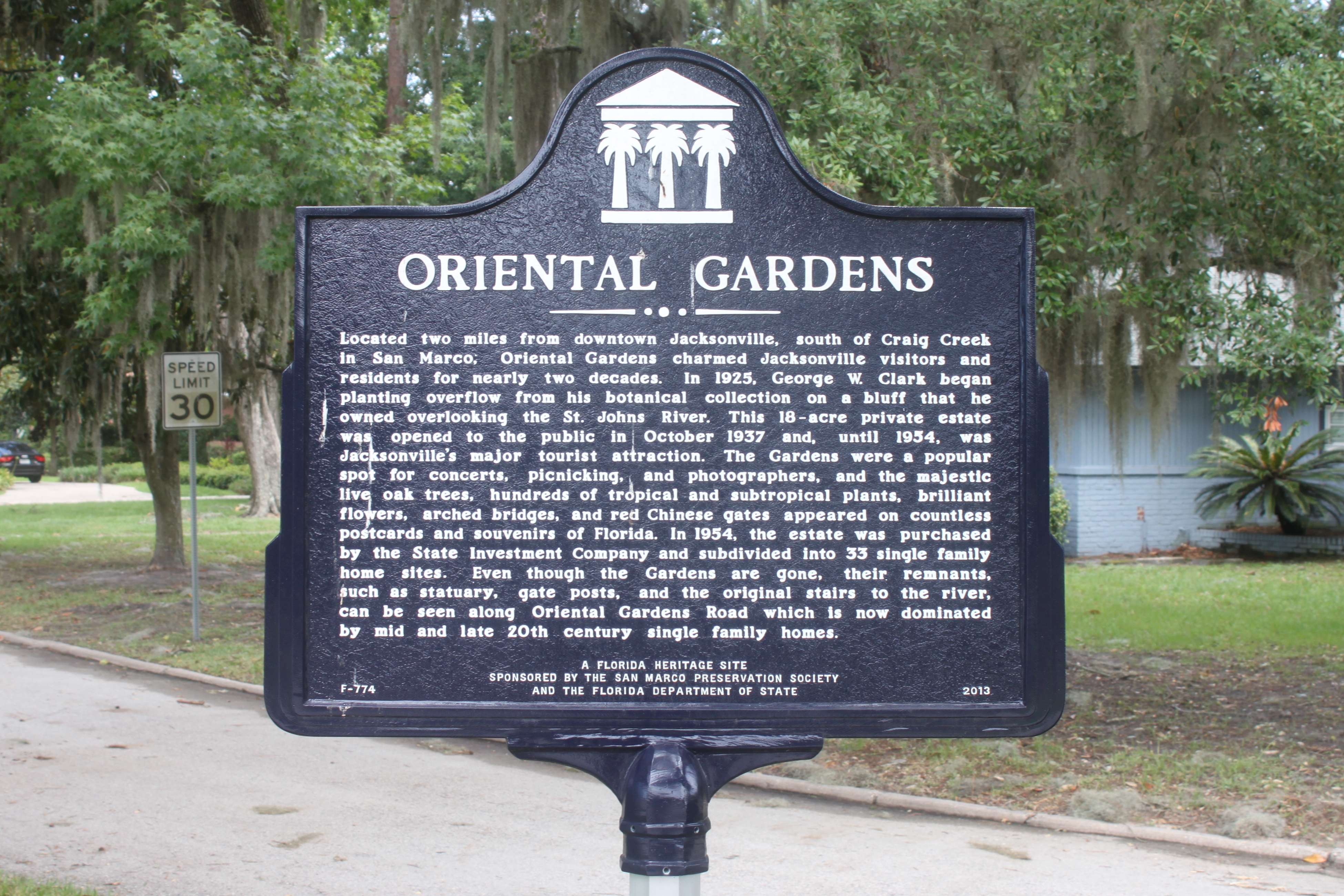 Oriental Gardens Marker