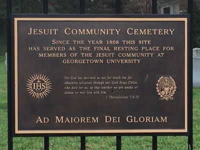 Jesuit Community Cemetery Marker. Click for full size. Jesuit Community Cemetery Marker image. Click for full size.