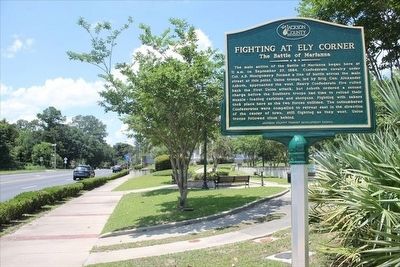 Fighting at Ely Corner-The Battle of Marianna Marker with Lafayette Street (US 90) image. Click for full size.