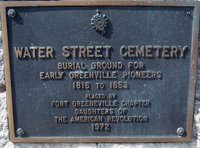 Water Street Cemetery Marker. Click for full size. Water Street Cemetery Marker image. Click for full size.