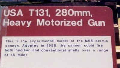 USA T131, 280mm, Heavy Motorized Gun Marker image. Click for full size.