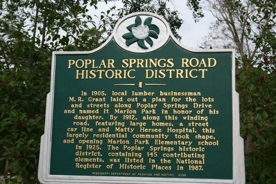 Poplar Springs Road Historic District Marker image. Click for full size.