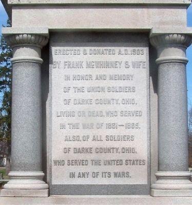 Darke County Civil War Monument (south side) image. Click for full size.