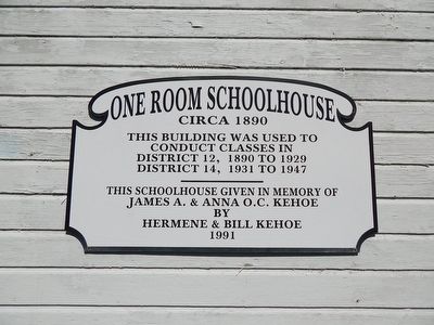 One Room Schoolhouse Marker image. Click for full size.