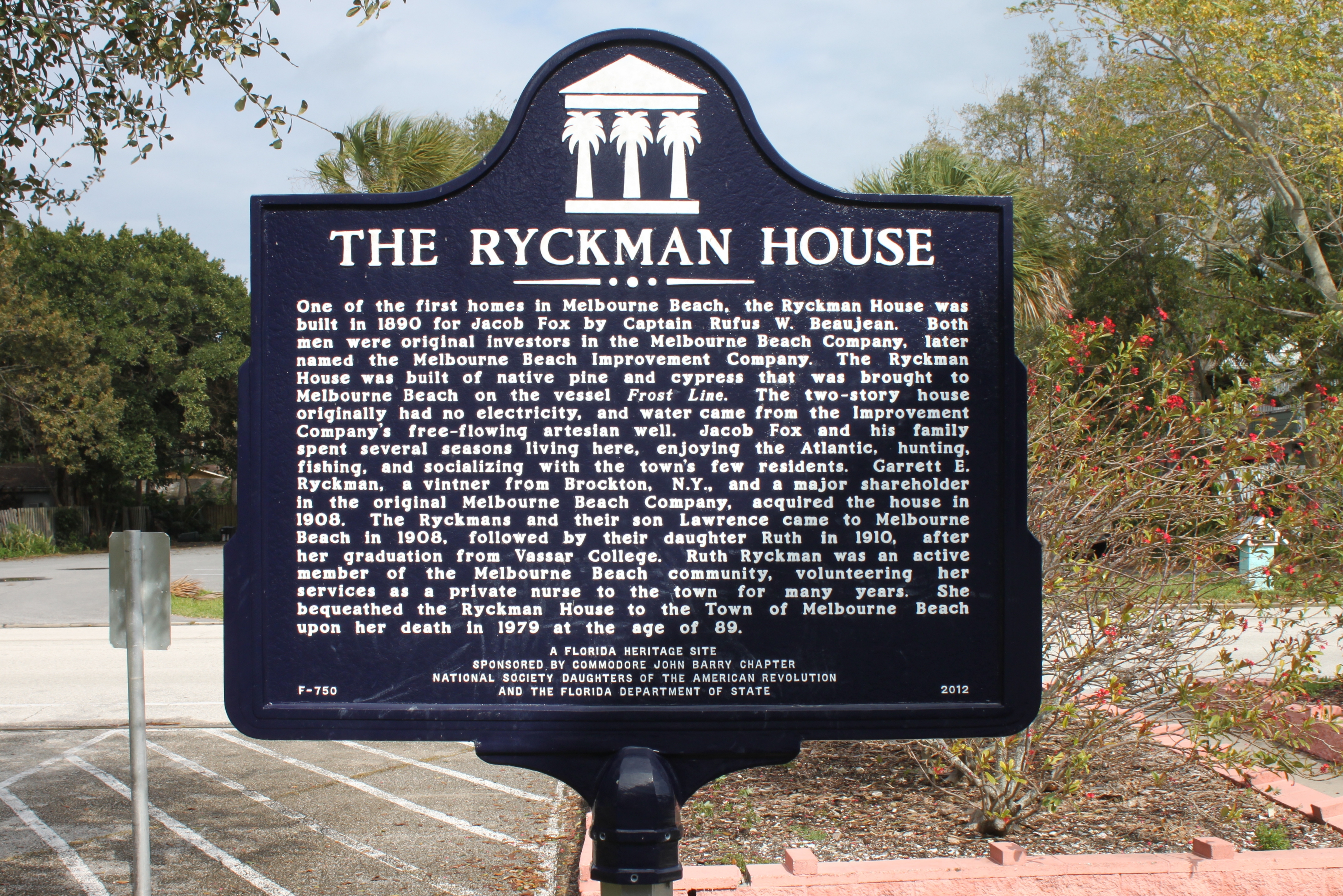 The Ryckman House Marker