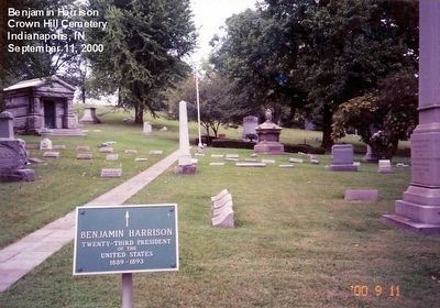 Benjamin Harrison Marker-direction sign image. Click for full size.