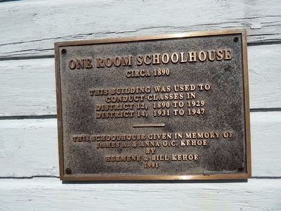 One Room Schoolhouse Marker image. Click for full size.